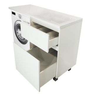 Напольная тумба с раковиной Эстет Dallas Luxe ФР-00009683 П 150см два ящика белый